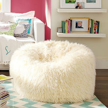 Fluffy White Beanbag Chair