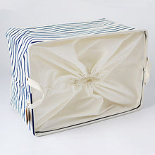 Striped Navy Cotton Storage Box