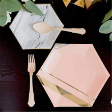 Rose Gold & Marble Paper Plate Set