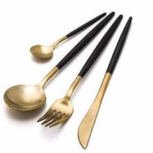 Black and Gold Cutlery Set