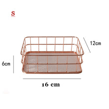 Rose Gold Desktop Storage Basket