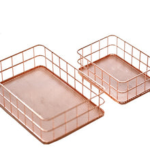 Rose Gold Desktop Storage Basket