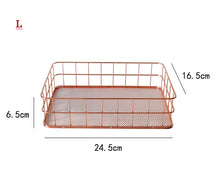 Rose Gold Desktop Storage Basket