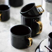 Black and Gold Porcelain Coffee Mug