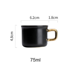 Black and Gold Porcelain Coffee Mug