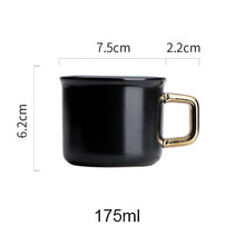 Black and Gold Porcelain Coffee Mug