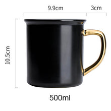 Black and Gold Porcelain Coffee Mug
