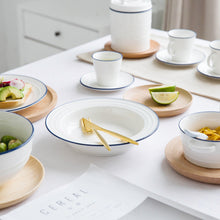 Blue Stripe White Dinnerware