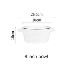Blue Stripe White Dinnerware