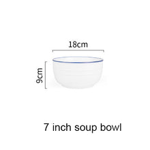 Blue Stripe White Dinnerware