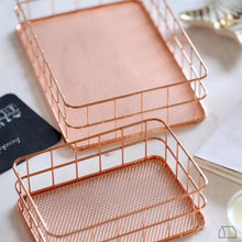 Rose Gold Desktop Storage Basket
